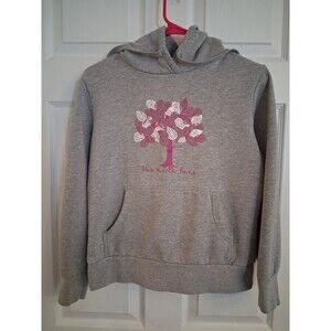 The Northface Womens Hoodie Heather Grey Pink Paisley Tree Graphic Pullover SzPS